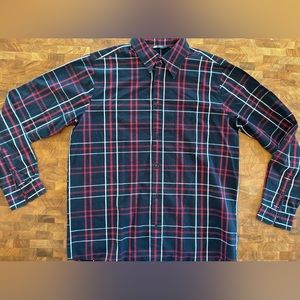 Carhartt Men's Navy Red Plaid Button-Down Shirt